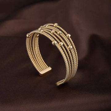 Sleek Gold Beaded Bracelet