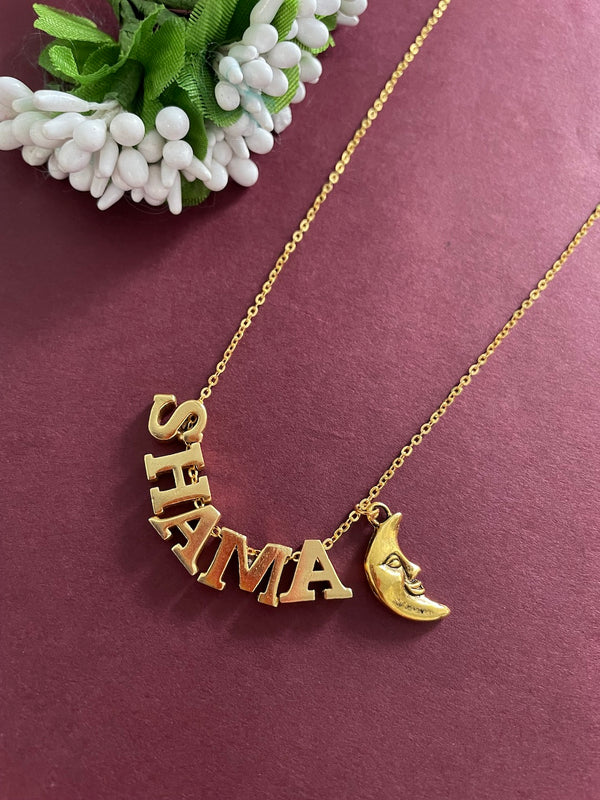 Crescent Moon Name Necklace