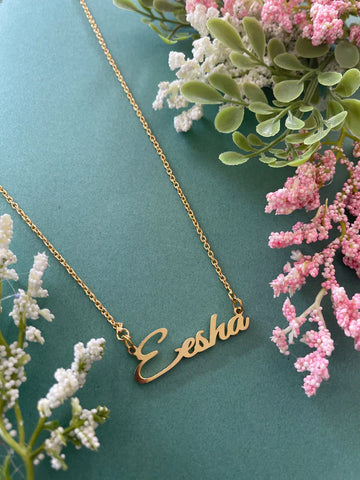 Classic Cursive Name Necklace With Plating of your Choice (GoldSilverRose-Gold)