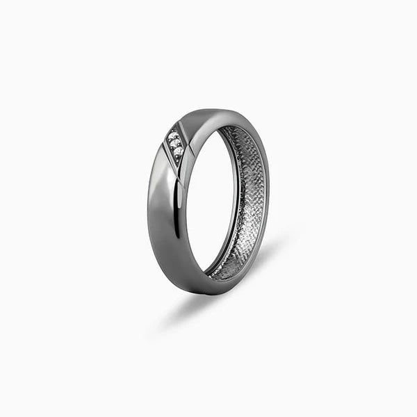 Black Rhodium Zirconia Band For Him