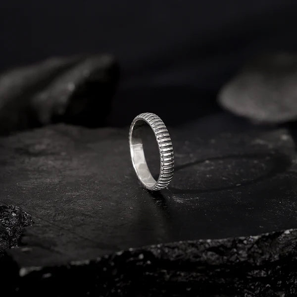 Oxidised Silver Modest Leader Ring For Him