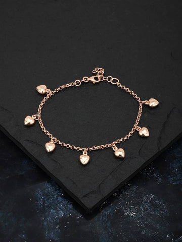 Carlton London Rose Gold-Plated Charm Bracelet