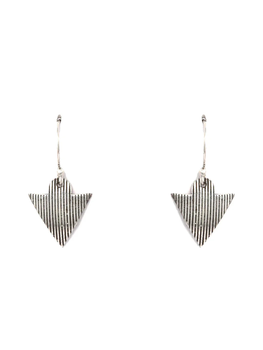 Patterned Sterling Silver Triangle Drop Earrings