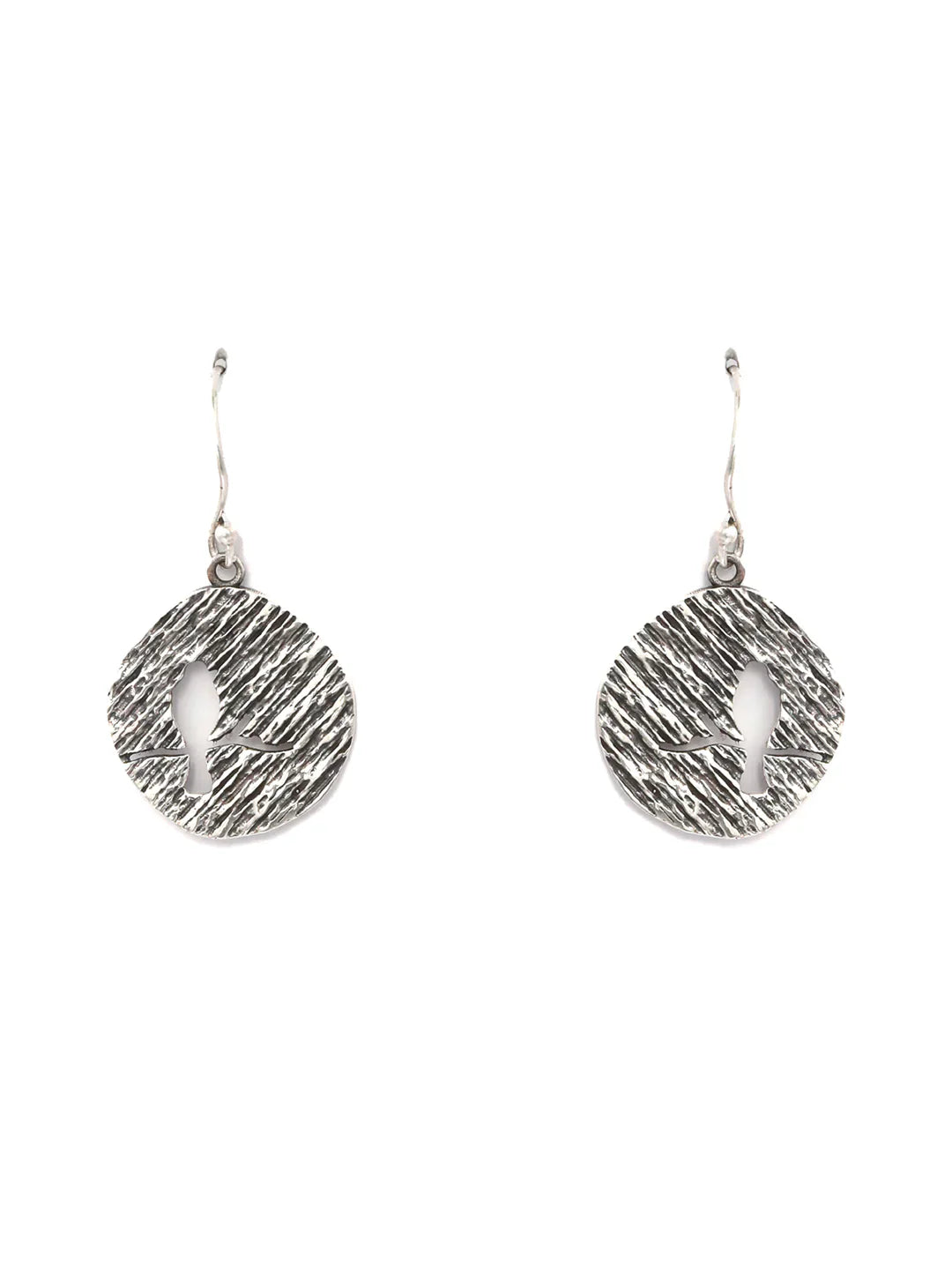Brushed Sterling Silver Drop Earrings