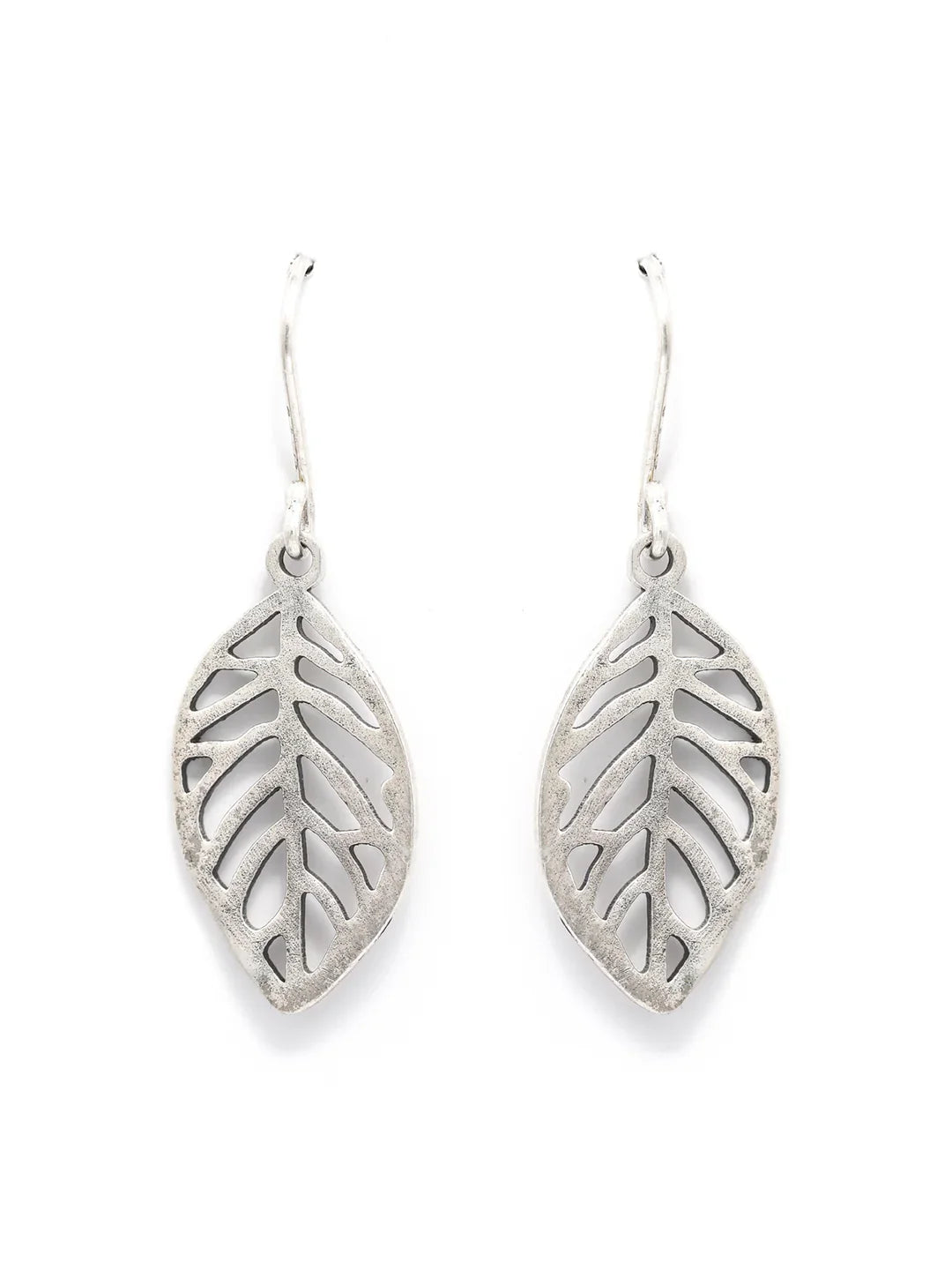 Sterling Silver Single Leaf Earrings