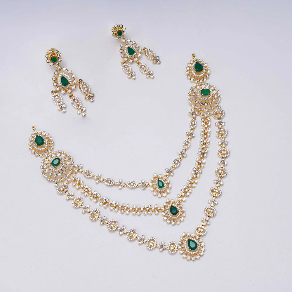 Auric Tide Zircon Layer Necklace Set