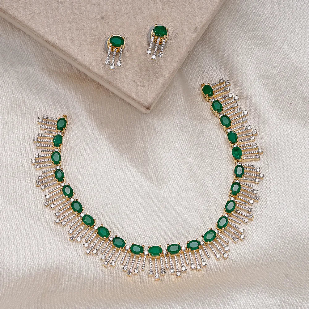 Aurora Arc Zircon Necklace Set