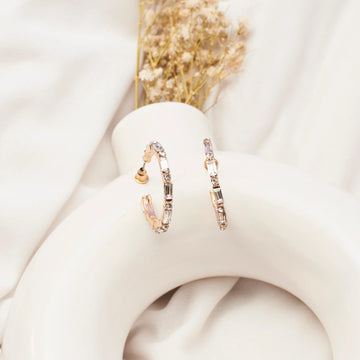 Diamond-Cut Golden Hoops