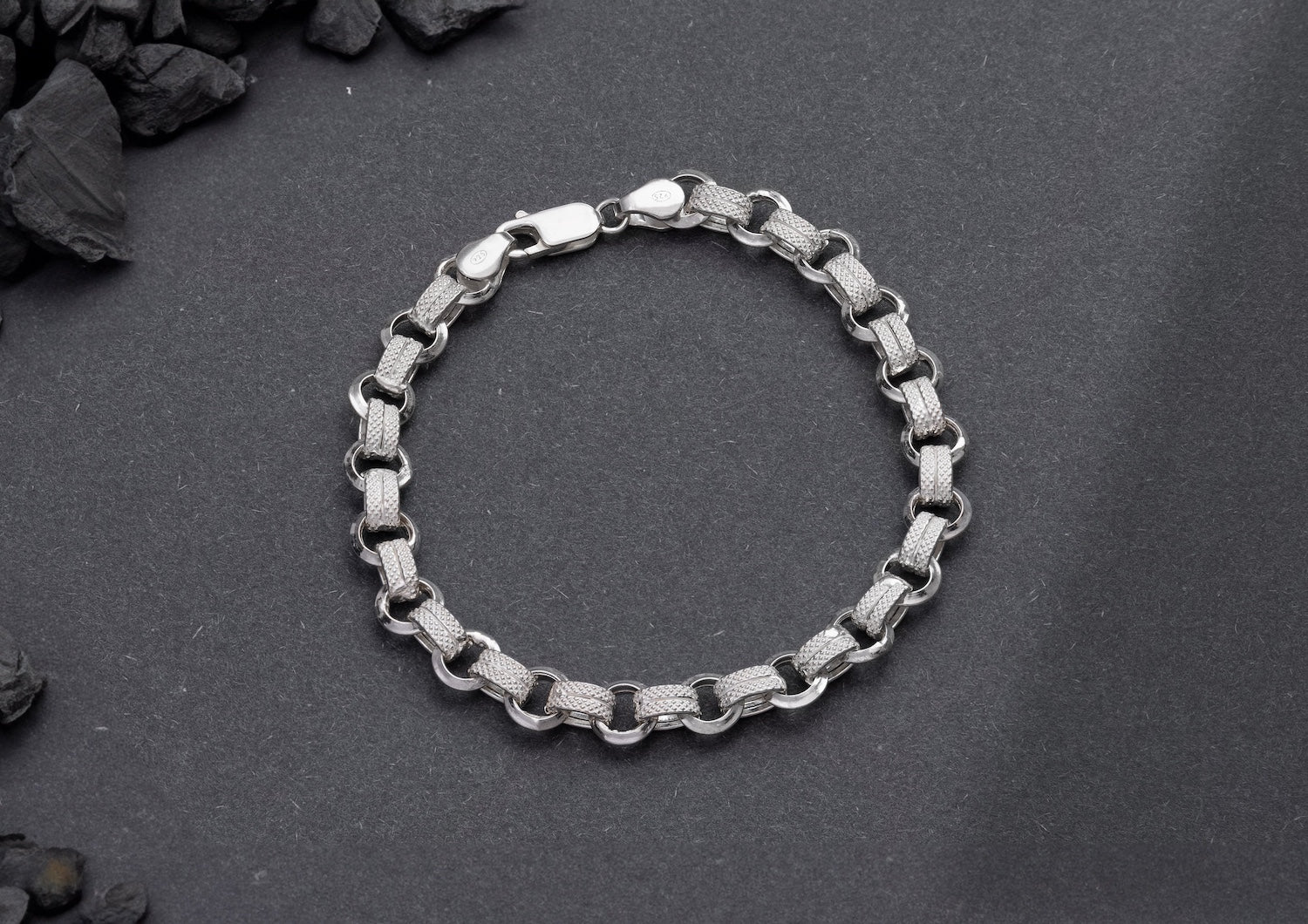 Solid Weave Cable Link Men Bracelet