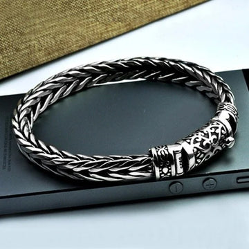 Sterling Silver Ivy Buckle Hand Woven Bracelet