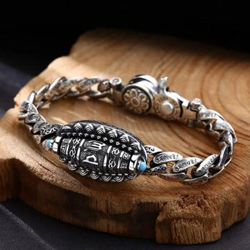 Sterling Silver Peaceful Six Character Bracelet