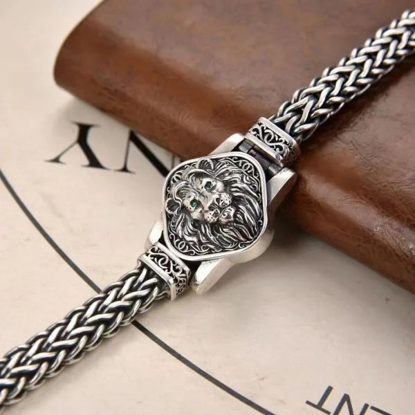 Sterling Silver Bully Lion King Bracelet