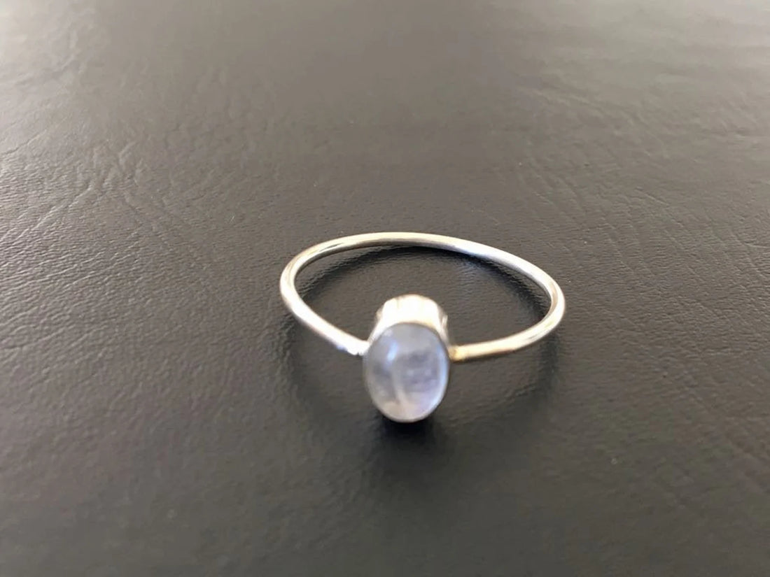 Sterling Silver Rainbow Moonstone Ring