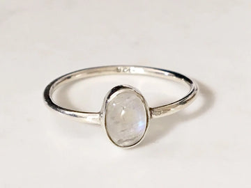 Sterling Silver Rainbow Moonstone Ring