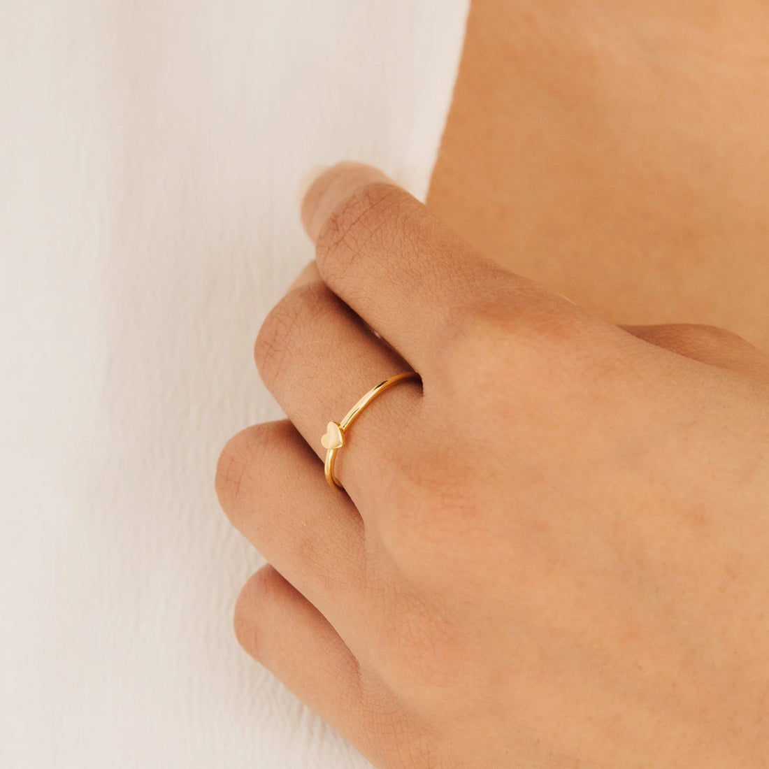 Nala Tiny Heart Ring Minimalist Elegance for Everyday Stacking