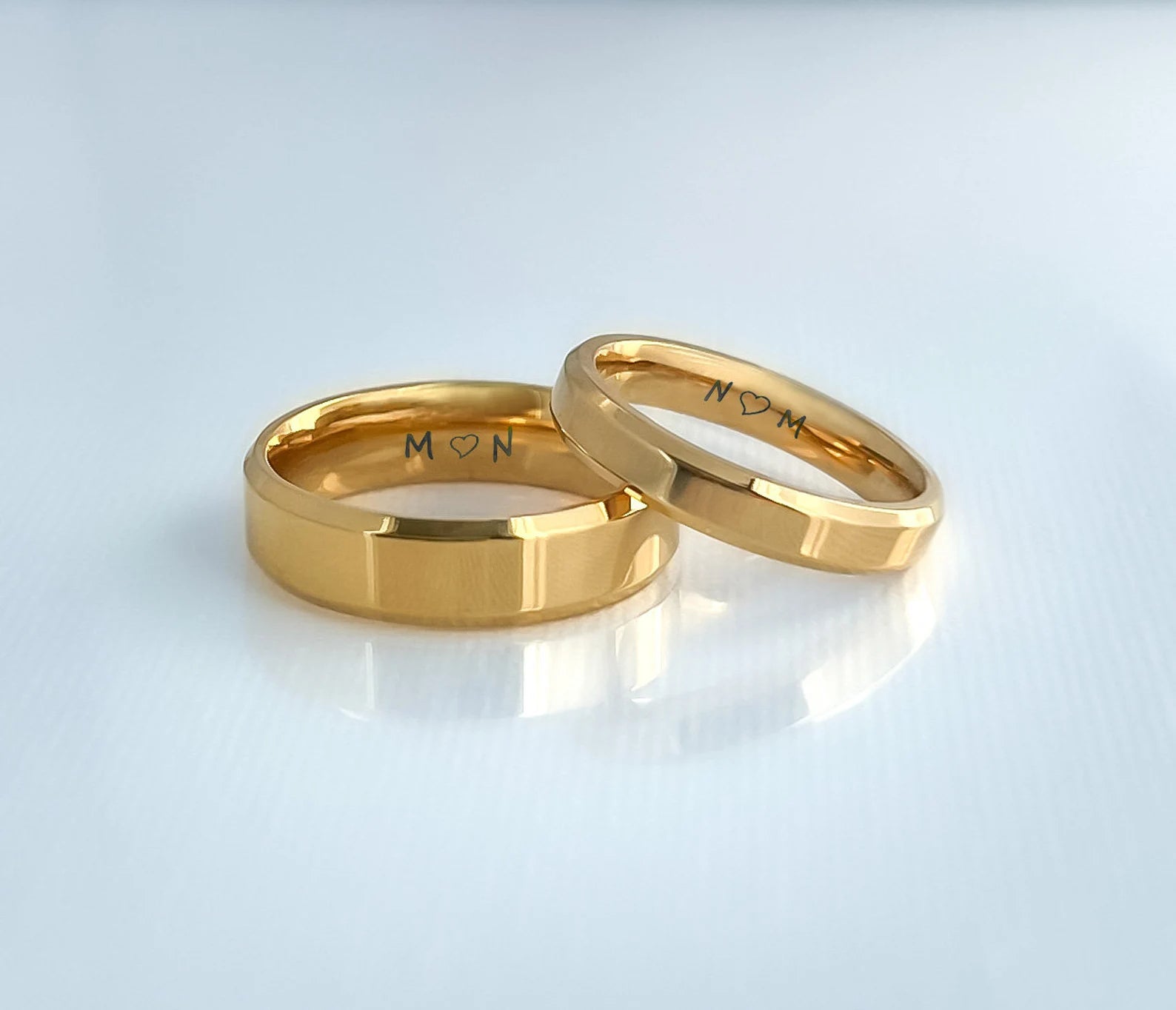 Stainless Steel Gold Couples Rings, Promise Gold Couple Rings