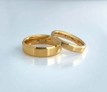 Stainless Steel Gold Couples Rings, Promise Gold Couple Rings