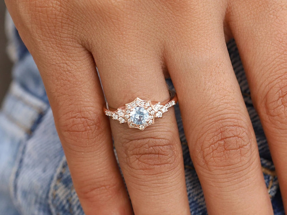 Vintage Aquamarine Promise Ring