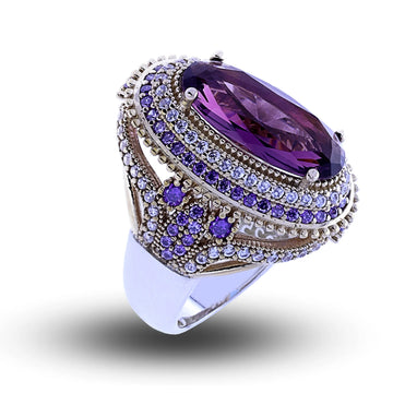 Large Oval Amethyst Ring