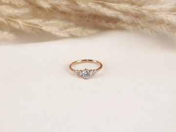 Dainty Aquamarine Statement Ring, Minimalist Wedding Ring, 925K Sterling Silver Best Friend Rings