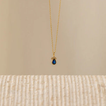 Timeless Sapphire Teardrop Necklace