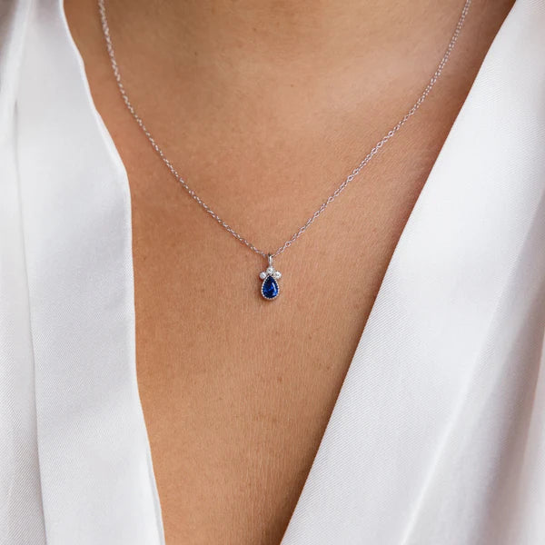 Timeless Sapphire Teardrop Necklace