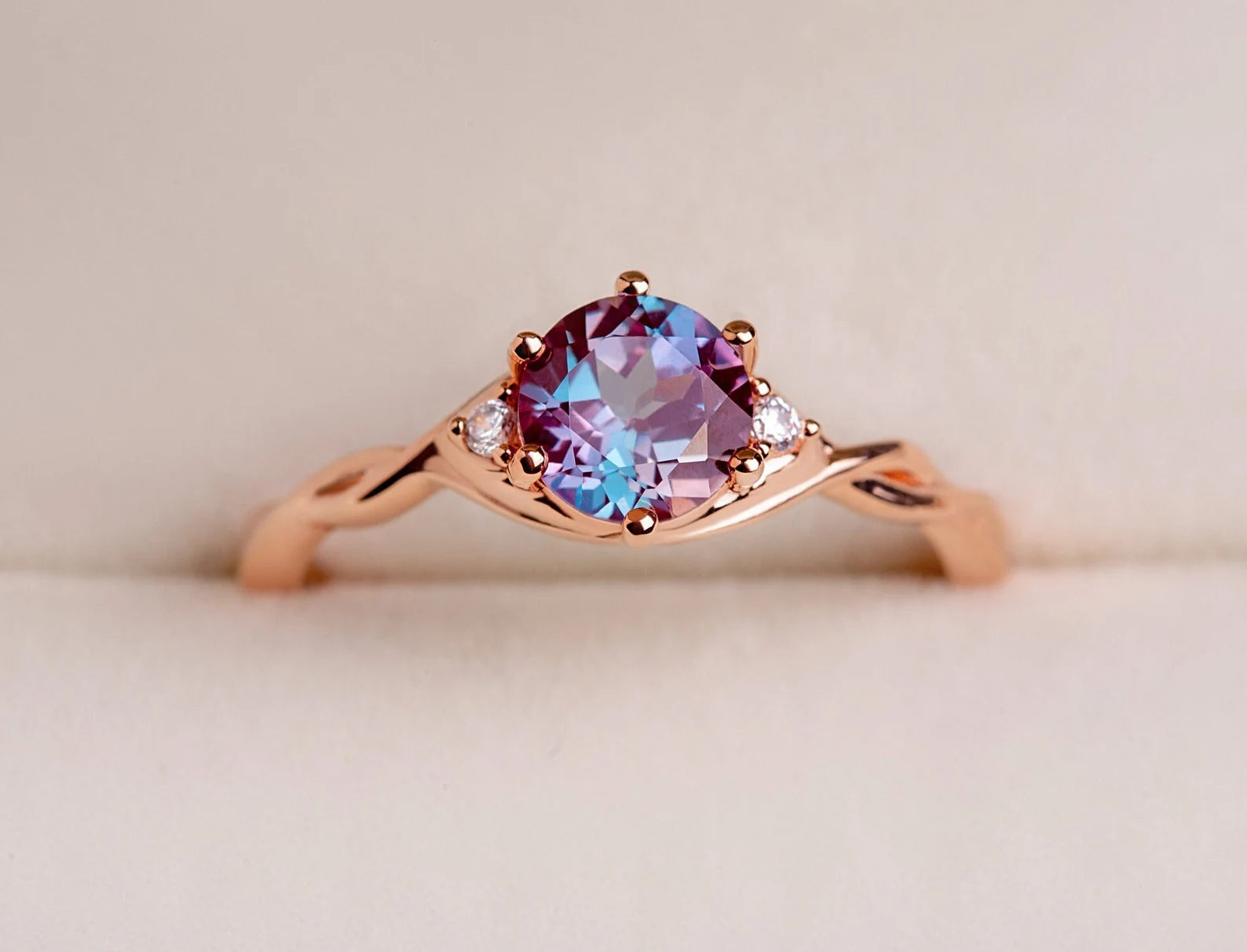 Vintage alexandrite engagement ring