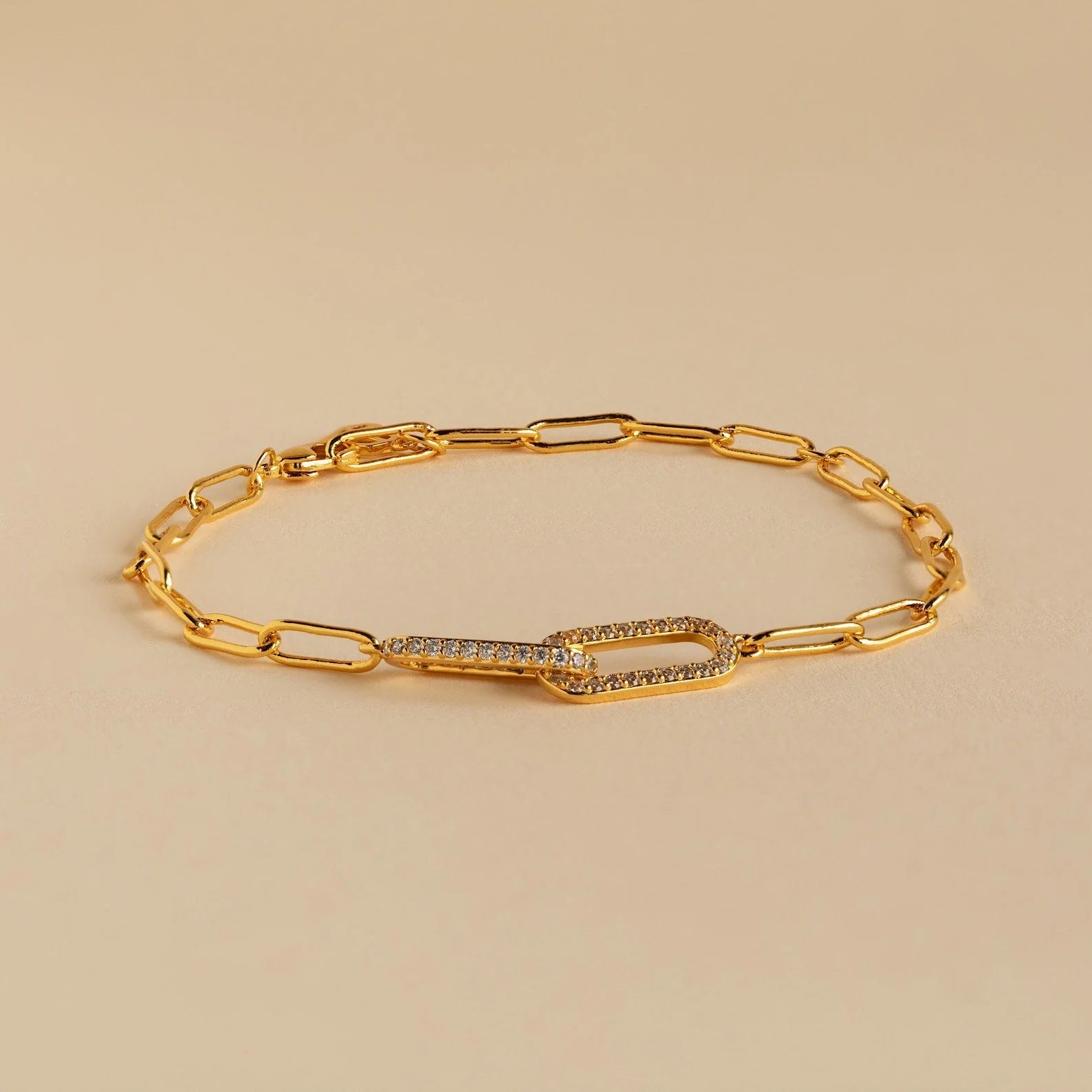 Radiant Sophistication Pave Link Chain Bracelet