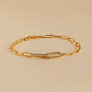 Radiant Sophistication Pave Link Chain Bracelet