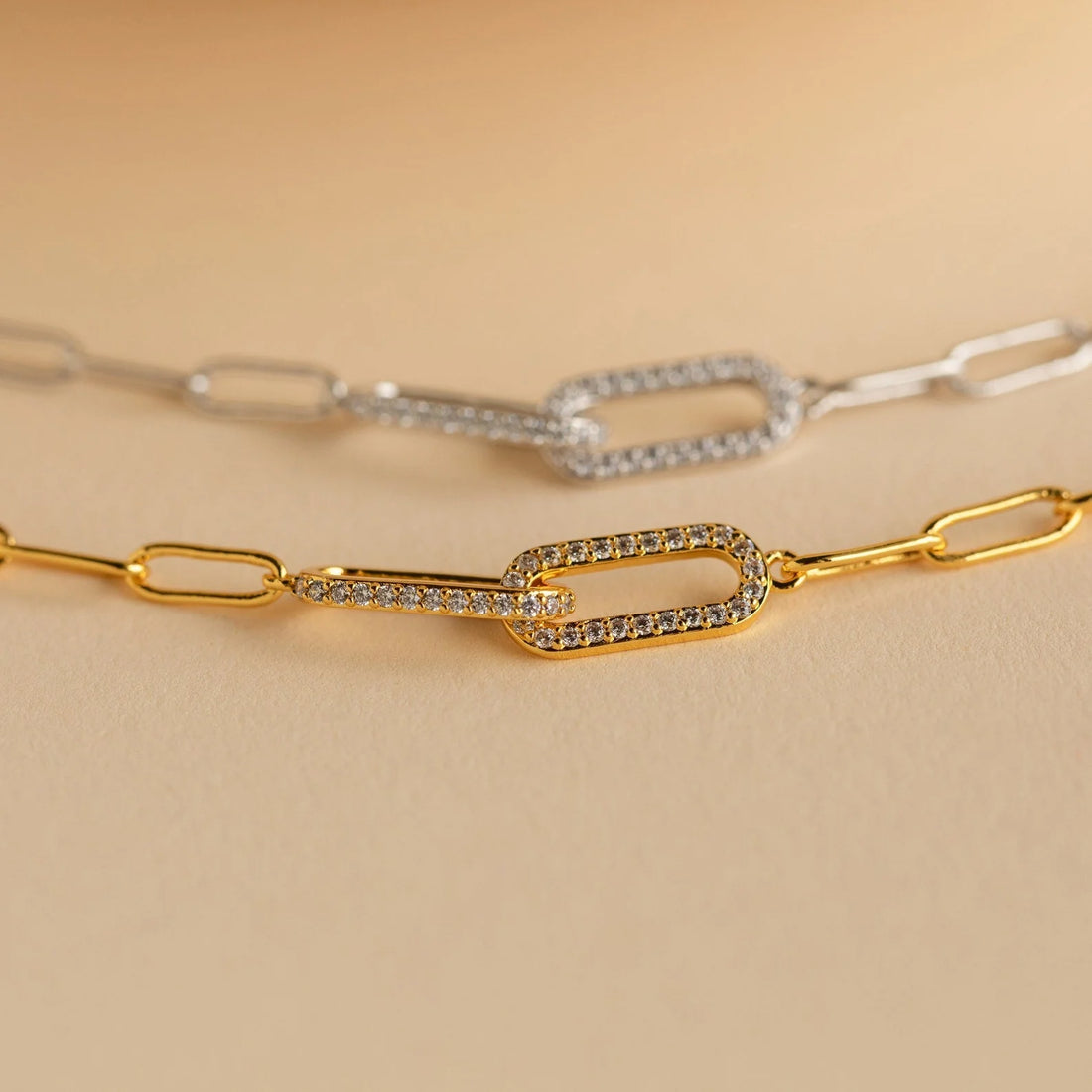 Radiant Sophistication Pave Link Chain Bracelet