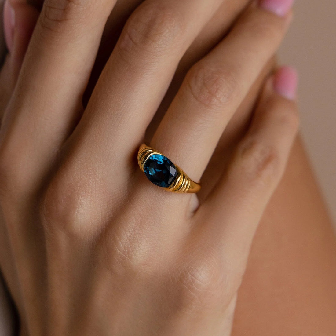 Make a Statement with our London Blue Topaz Signet Ring