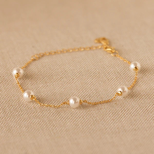 Timeless Beauty Pearl Station Bracelet