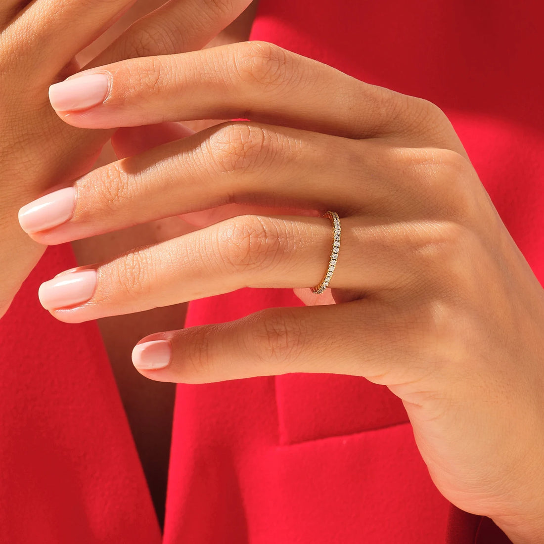 Full Eternity Band  Round Cut Moissanite  Ring