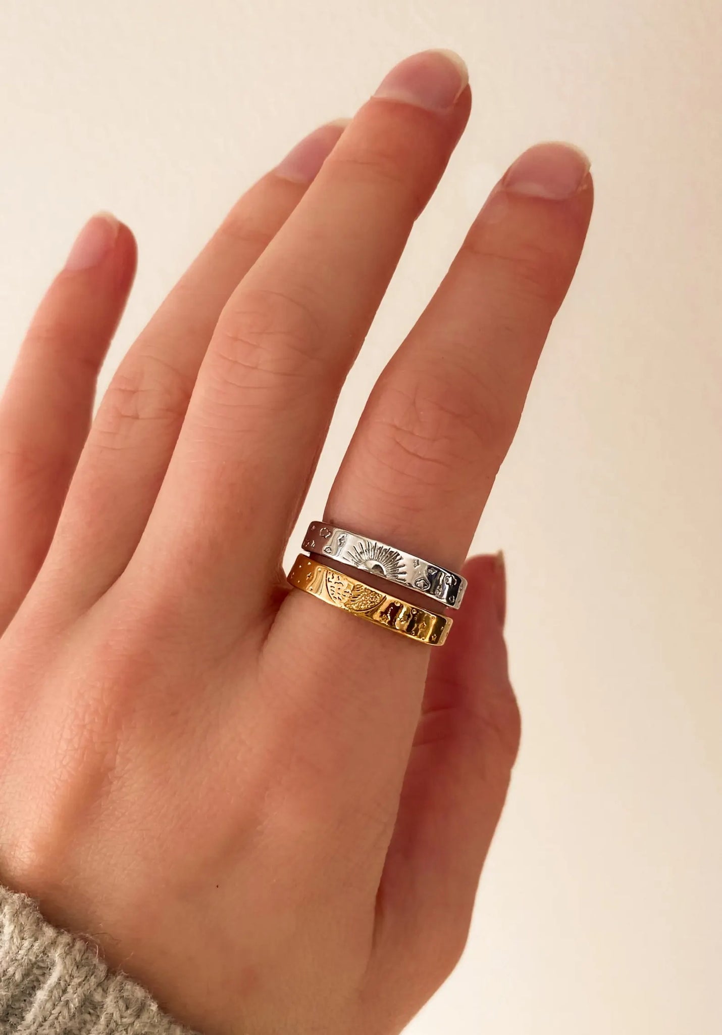 Sun and Moon Couple Rings