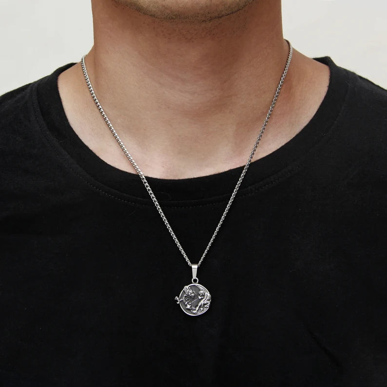 Black Ying Yang Necklace for Men