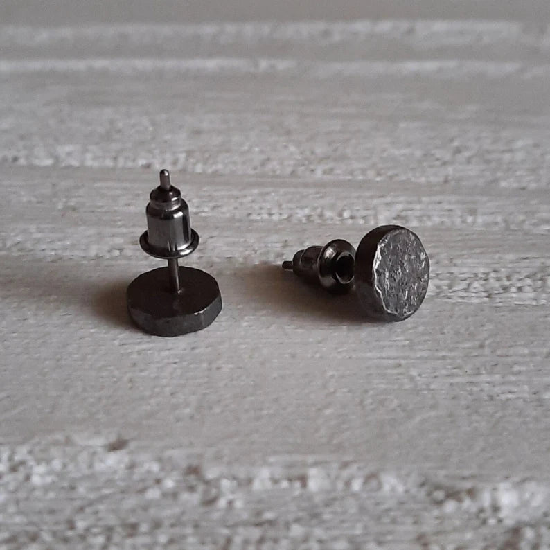 Black sterling silver stud earrings