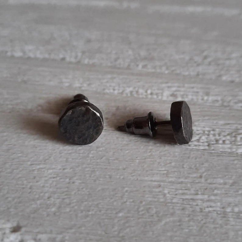 Black sterling silver stud earrings