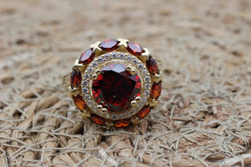 Ruby Ring, Handmade Women's Ring, Turkish Handmade Ring, Authentic Ring