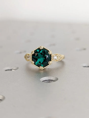 Emerald ring vintage emerald engagement ring