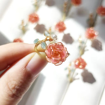 Handmade colorful rose ring