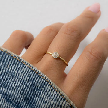 Dainty Ring, CZ Stacking Ring, Circle Ring