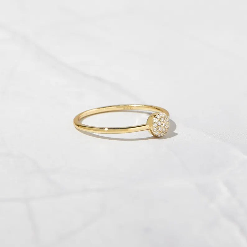 Dainty Ring, CZ Stacking Ring, Circle Ring