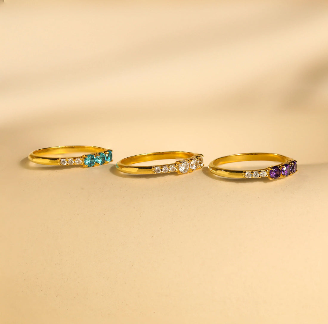 Eternal Splendor The Pave Triple Birthstone Eternity Ring