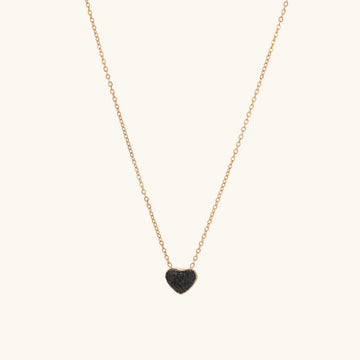 Medium Black Heart Necklace