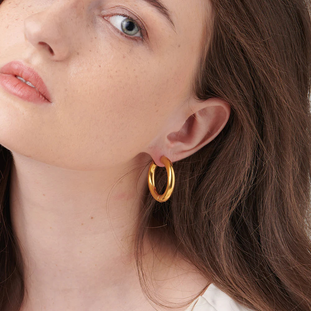 Oval Shape Hoop Earrings