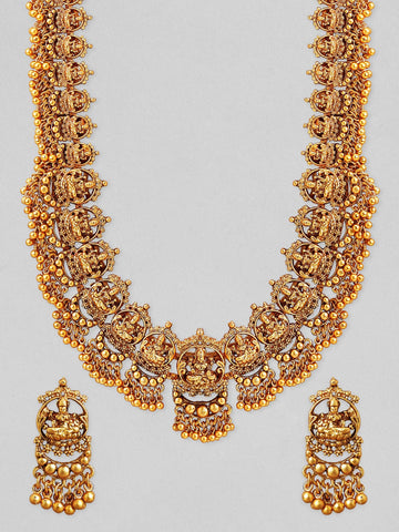 Gold Plated Temple Necklace Set