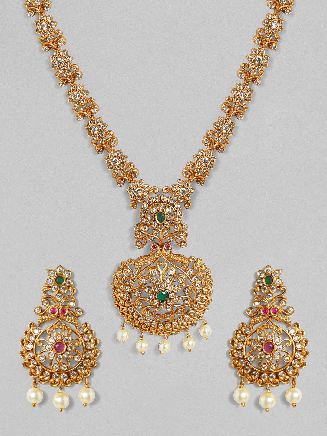 Gold-Toned Stone-Studded Handcrafted Jewellery