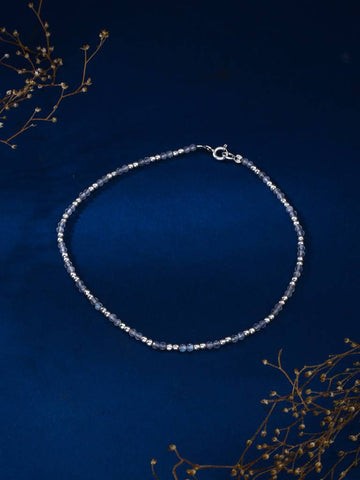Kicky And Perky 925 Sterling Silver Bead Crafted Anklets (One Size)