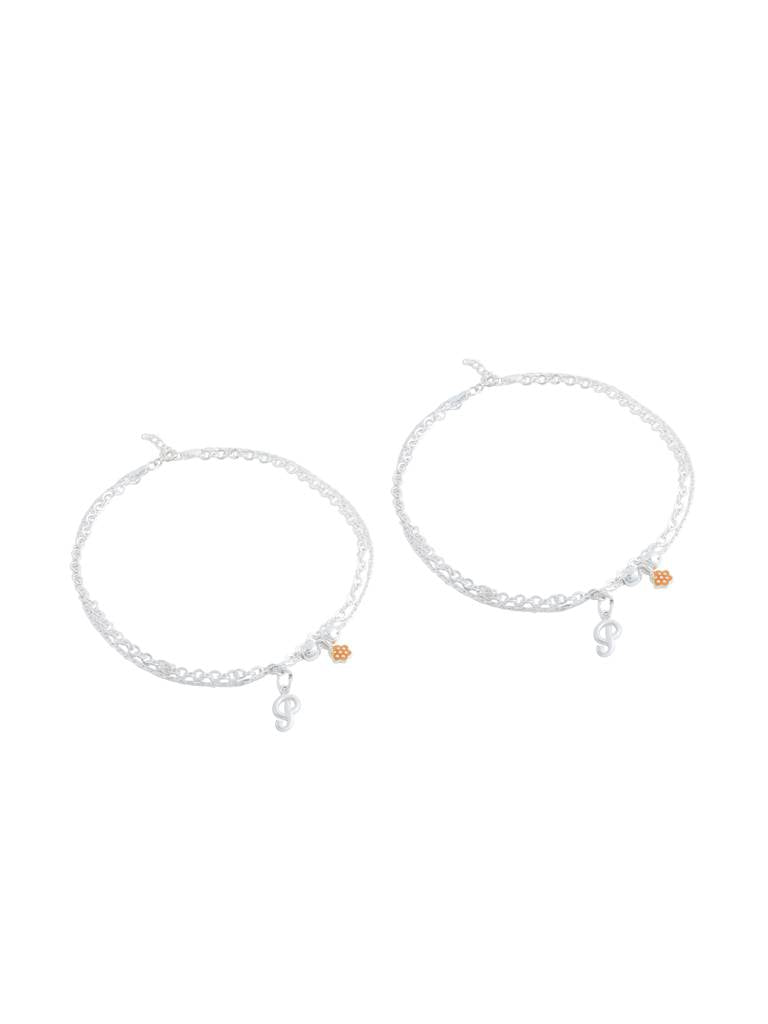 Kicky And Perky 925 Sterling Silver Personalized Garden Love Anklet