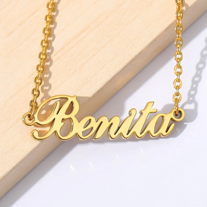 Gold Plated Simple Arabic Name Necklace